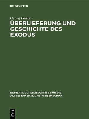 cover image of Überlieferung und Geschichte des Exodus